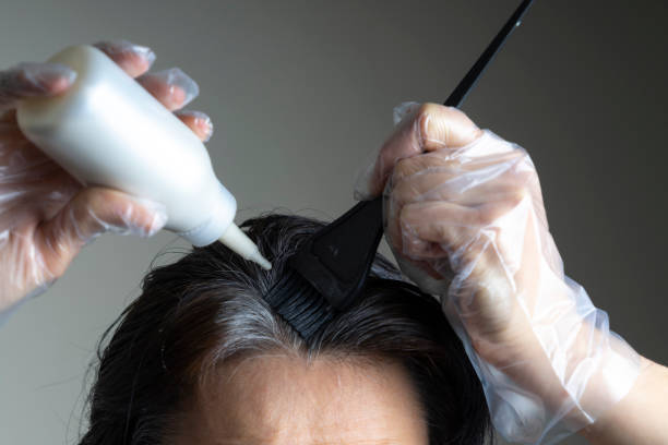 One way to deal with gray hair is to treat only specific areas